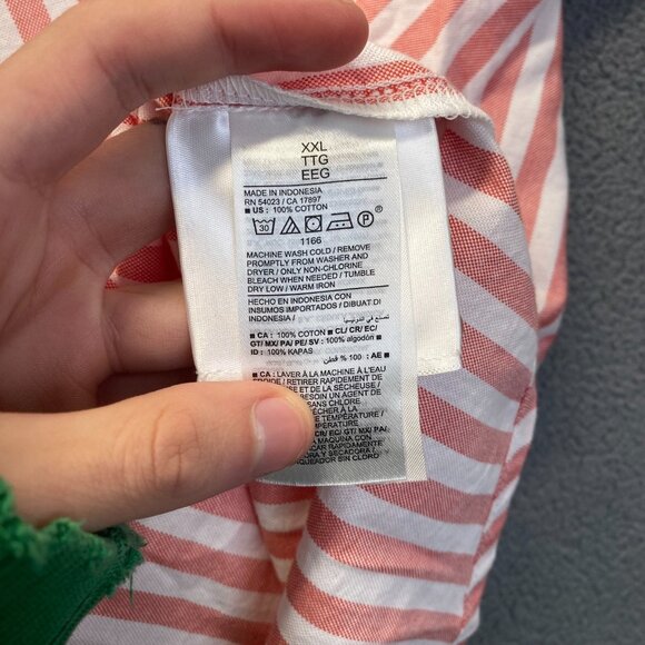 Old Navy Pink Striped Cotton Long Sleeve Boyfriend Button Down Size XXL Long Sle - Picture 9 of 12